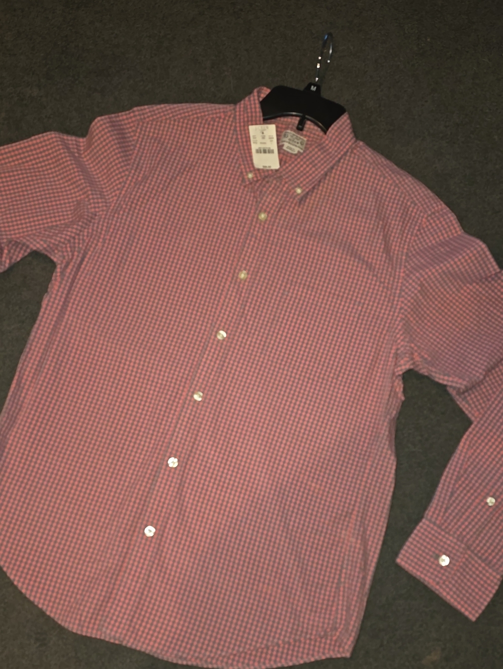 J. Crew Pink Gingham Button-Down Shirt